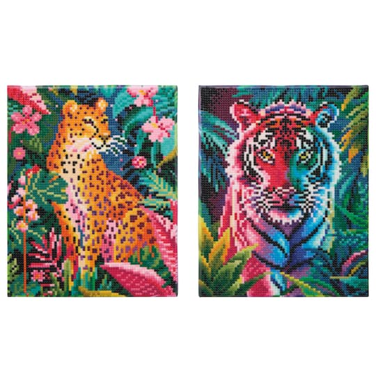Make Market; 8" x 10" Leopard & Tiger Diamond Art Kit by Make Market®; Category:Summer Diamond Painting; Image:1
